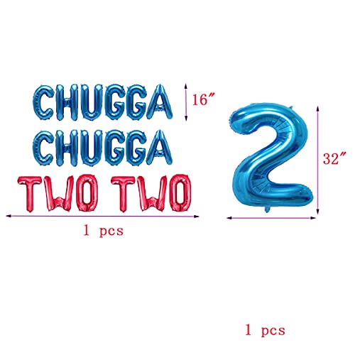 BEOXAGAR Chugga Chugga Two Two Train Themed 2nd Birthday Balloons Train Birthday Party Decorations for Toddler Boys - Image 5