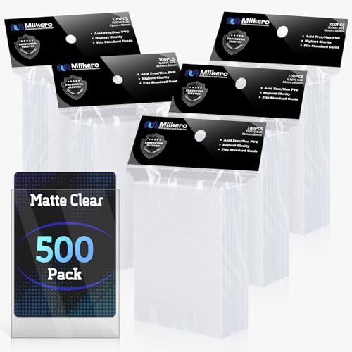 Mlikero 500 Count Card Sleeves – Matte Clear Trading Card Sleeves, Polypropylene (PP), Fit for MTG, TCG, Baseball, Football, and Game Cards (Matte Clear) - Image 1