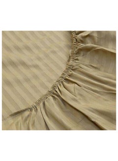Hotel Collection HOTEL COLLECTION Stripe brown Super King Fitted Sheet 200x200 cm with 2 Pillow Cases  - Image 4