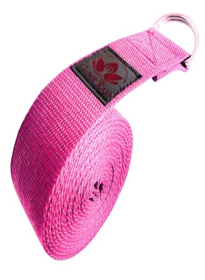 Clever Yoga - 8 ft Yoga Strap for Exercise & Physical Therapy, Leg Stretching Strap Yoga Accessories & Stretching Equipment, Leg Stretcher for Women & Men, Home Workout Essentials - Pink - Image 1