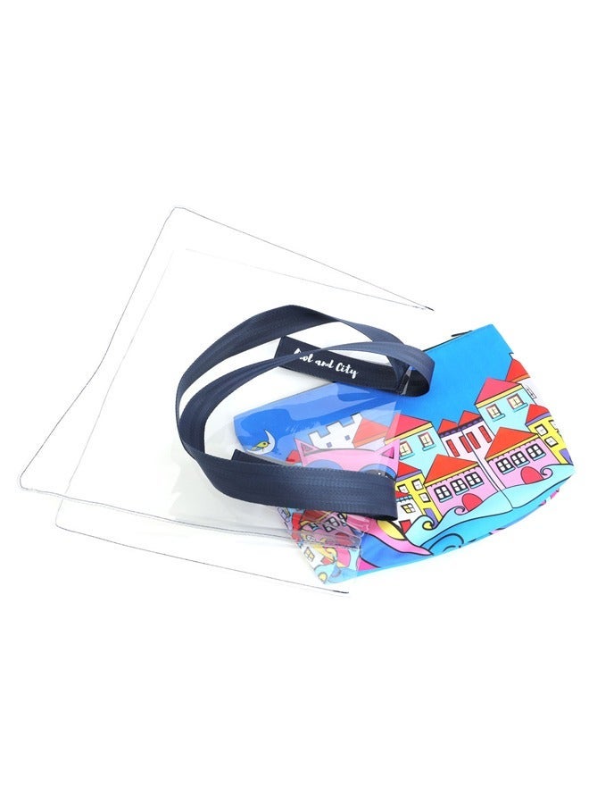 Biggdesign Clear Tote Bag Clutch Purse Combo Large Beach Bag Waterproof Beach Tote Transparent See Through Clear Bags for Women Carrying to Beach Pool Shopping and Travel Made in Turkey - Image 4