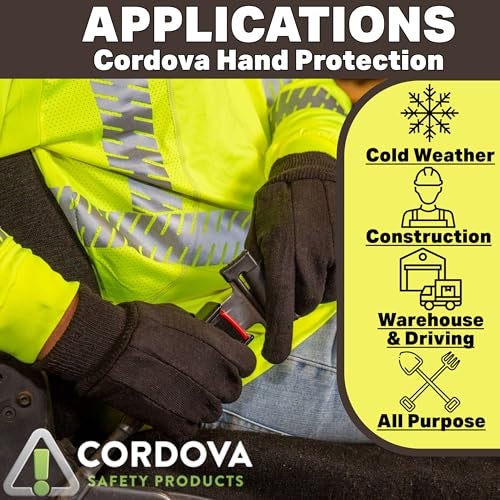 Cordova 1400P Cotton Gloves, Standard Weight, Brown Jersey Cotton, Clute Cut, Knit Wrist, Large, 12-Pack - Image 3