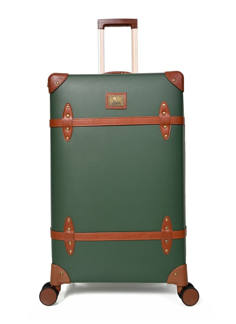 Generic Morano Classic Leather Luggage 4 Pcs Set Navy Green 28''-24''-20'''-14'''Inches  - Image 4