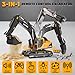 GraceDuck Remote Control Excavator Toys for Boys 3 in 1 RC Excavator Toy with Alloy Bucket Rock Breaker and Grapples Rotatable 680 Lights and Sounds RC Construction Toys for Boys Age 3 - Image 4
