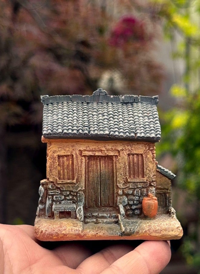ROYAL FOUNTAIN Miniature House Figurine, Rustic Cottage with Tiled Roof, Decorative Display Piece, 8 x 5.5 x 5.8 cm - Image 4