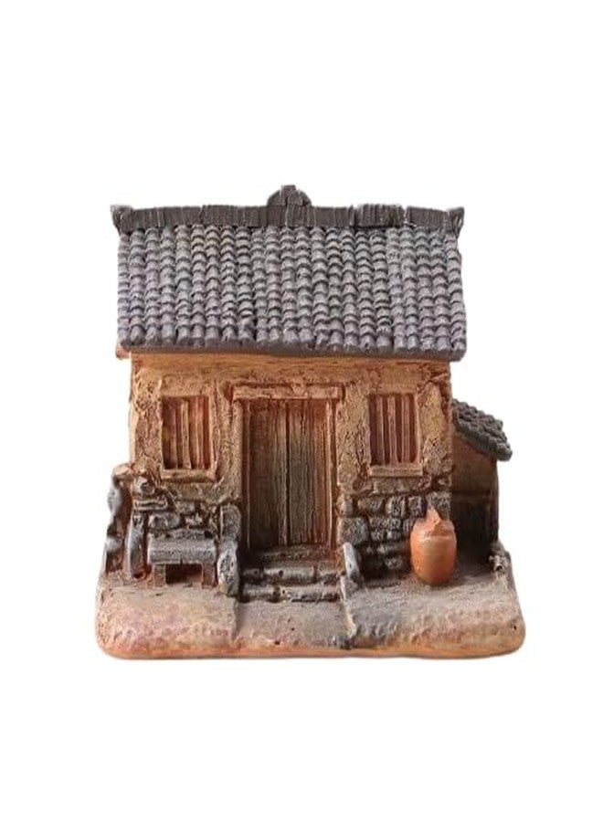 ROYAL FOUNTAIN Miniature House Figurine, Rustic Cottage with Tiled Roof, Decorative Display Piece, 8 x 5.5 x 5.8 cm - Image 2