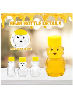 Excefore 15 Pack 2 oz Honey Bear Bottle, Empty Plastic Bear Jar with Lids Reusable Mini Honey Bear Cup Dispensing Yellow Flip Top Lid Assistive Juice Jar Honey Bottles  - Image 4