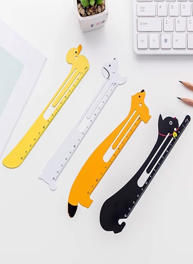 oddpod™ Pack of 4 Imported Metal Bookmarks/Cute & Trendy Book Accessories with Measurement Scale 1831 (4 Assorted Designs) - Image 1