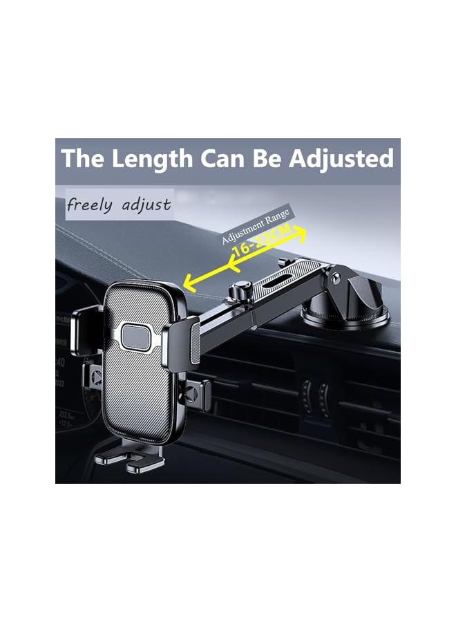S-TOP Vacuum Car Phone Holder Dashboard & Windshield Universal Car Mount Phone Holder Desk Stand with Suction Cup Base and Telescopic Arm for iPhone,Samsung,Google,More Smartphones - Image 1