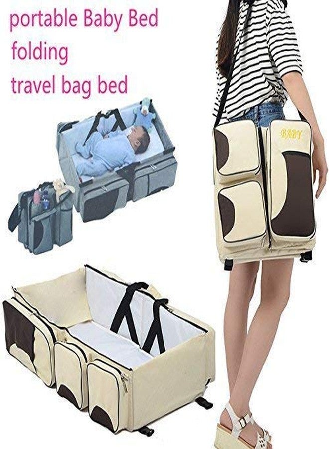 Whitecloud TRANSFORMING HOMES® Portable Multifunctional Baby Travel Bed Cot/Bassinet and Folding Mummy Diaper Bag (AA, Cream) - Image 2