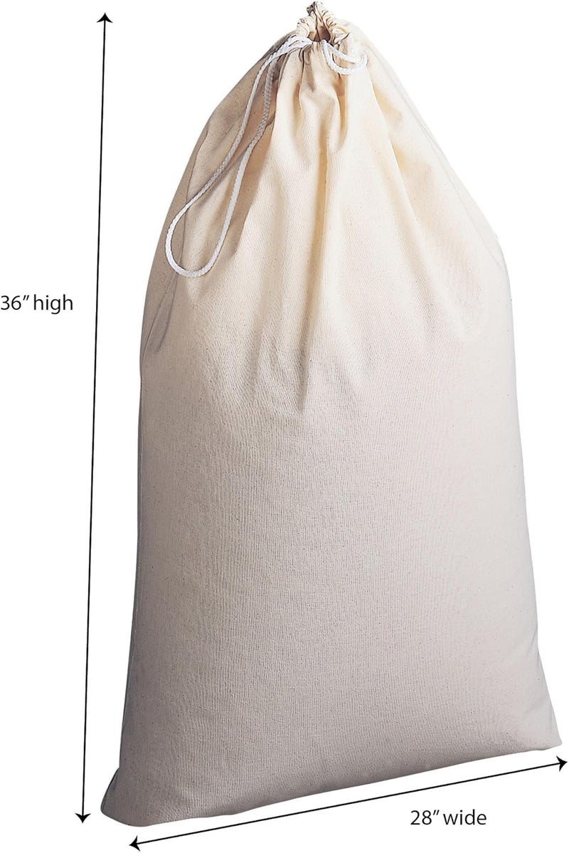 Household Essentials 120 Extra Large Natural Cotton Laundry Bag - Beige - Image 2