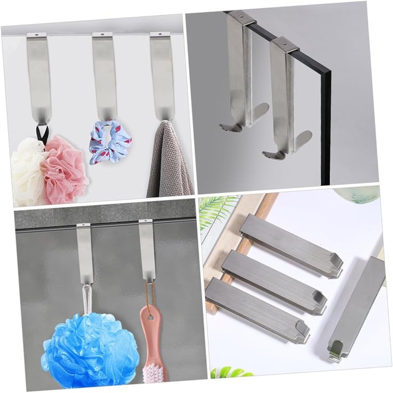 PartyKindom 5 Pack Sturdy Over Shower Door Hook Multi Use Towel Hanger Modern Bathroom Accessory - Image 3