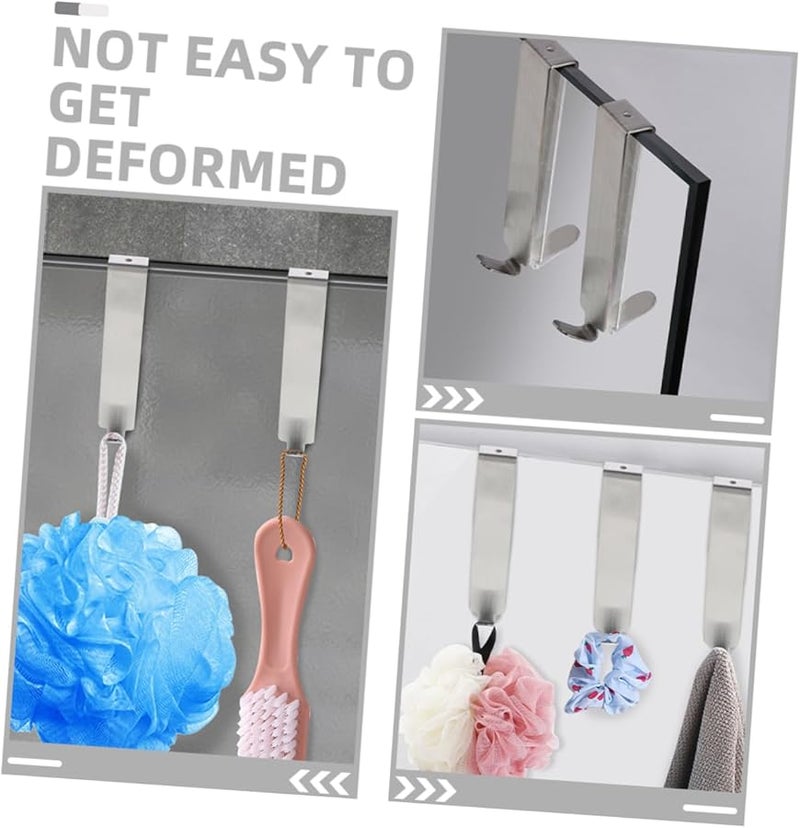 PartyKindom 5 Pack Sturdy Over Shower Door Hook Multi Use Towel Hanger Modern Bathroom Accessory - Image 5