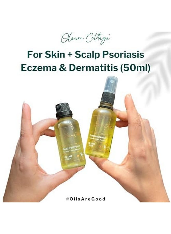 Oleum Cottage - Restorative Oil For Psoriasis | Small & Large Patches Eczema Oil For Skin | Oil For Scalp Dermatitis | Lavender & Jojoba Oil For Dry Skin (50Ml) - Image 1