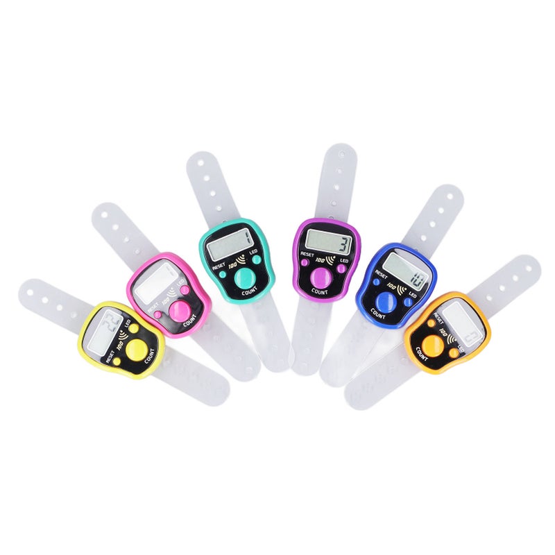 6 Pcs Electronic Finger Counter Portable Lightweight Adjustable Ring Clicker Counter with LED Light - Image 3