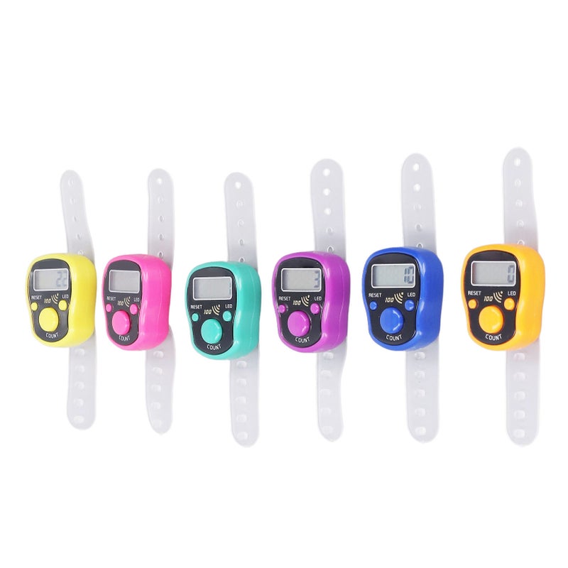 6 Pcs Electronic Finger Counter Portable Lightweight Adjustable Ring Clicker Counter with LED Light - Image 4