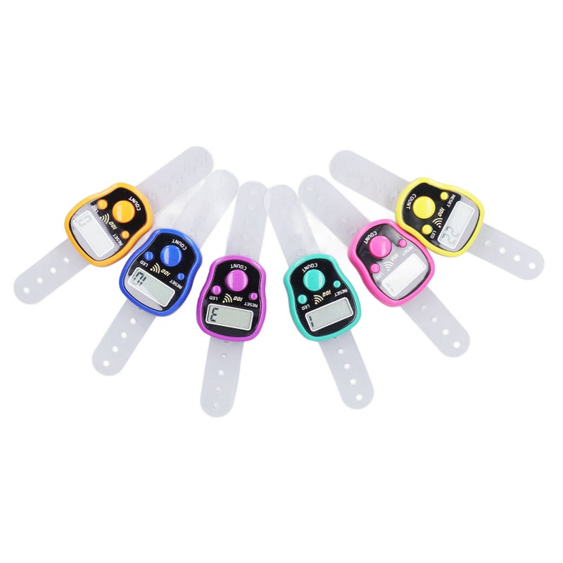 6 Pcs Electronic Finger Counter Portable Lightweight Adjustable Ring Clicker Counter with LED Light - Image 5