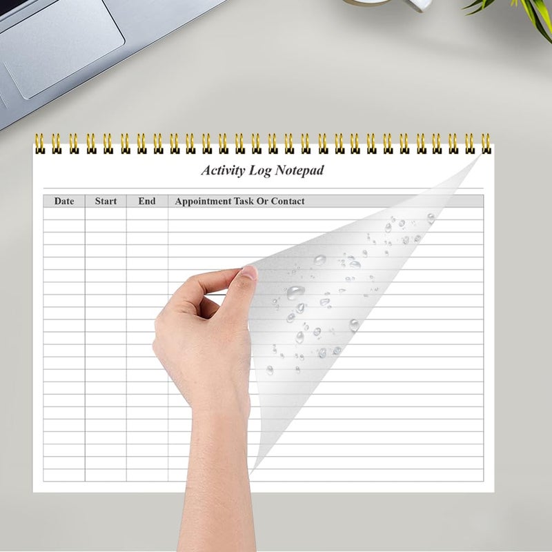 Getvow (2-Pack) Activity Log Notepad - Spiral Activity Log Book for Business Work, Undated Weekly To Do List Notepad, Organized Time Spending, Appointment or Contact, Total in 104 Sheets, 100gsm Paper, 8.5" x 11" - Image 5
