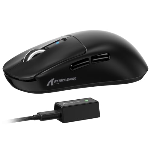 LexonElec ATTACK SHARK R6 39g SUPERLIGHT Gaming Mouse, PixArt PAW3950MAX Gaming Sensor, Wireless 8K Mouse, MCU Nodic 52840, BT/2.4G/Wired Gaming Mouse, Adjustable DPI 42000, for Win11/Xbox/PS/Mac -Black - Image 1