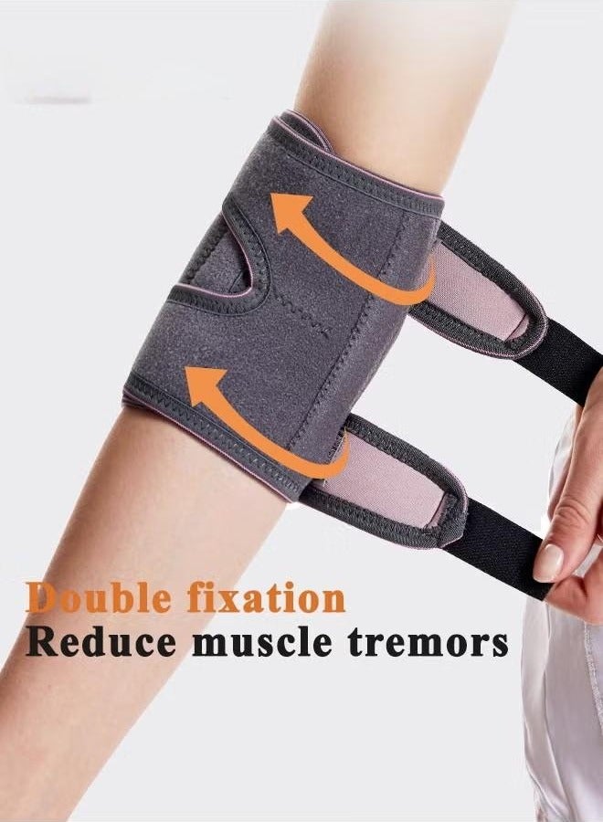 Generic 1-Piece Elbow Brace, Adjustable Elbow Support with Dual-Spring Stabilizer, Elbow Strap for Golfers Elbow, Tennis Elbow, Arthritis, Tendonitis, Sports Injury Pain Relief, Arm Wrap Elbow Strap for Men and Women, Pink/Grey  - Image 3