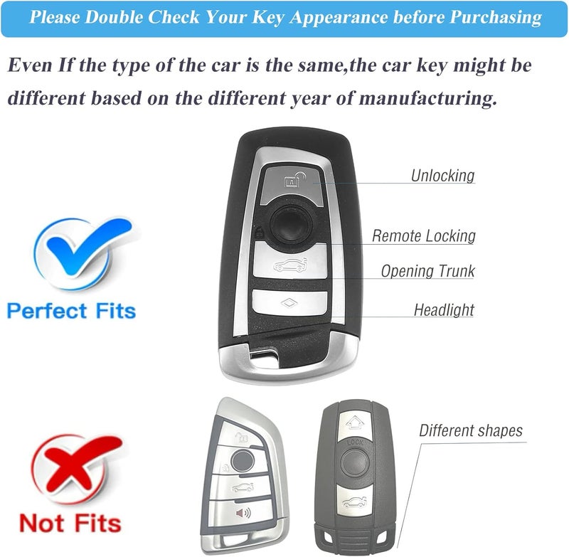 RFSRZ Bling Gold White Car Key Fob Cover for BMW - Image 2