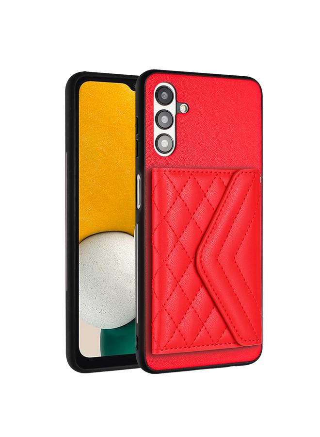 S-TOP Case For Samsung Galaxy A13 5G / A04s Rhombic Texture Card Bag RFID Phone Case with Long Lanyard - Image 3