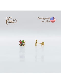 Flower Shaped UAE Flag Earrings | Stainless Steel | Gold Plated - pzsku/ZBA2998AD1428E7372081Z/45/_/1732783834/0fe70fad-6d61-436e-9625-7c858a78d164