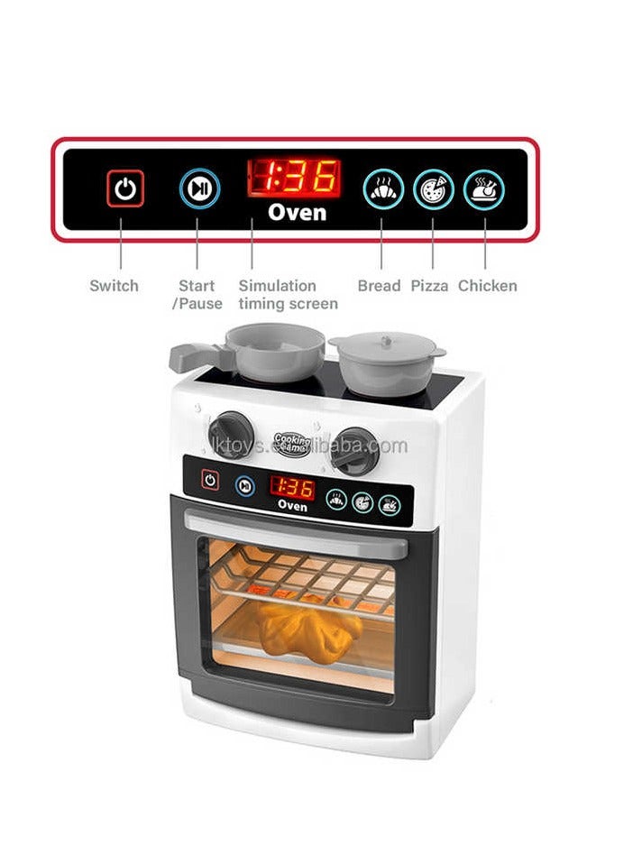 فرن لعب للأطفال مع إكسسوارات – مجموعة مطبخ تفاعلية بأضواء وأصوات - Image 2