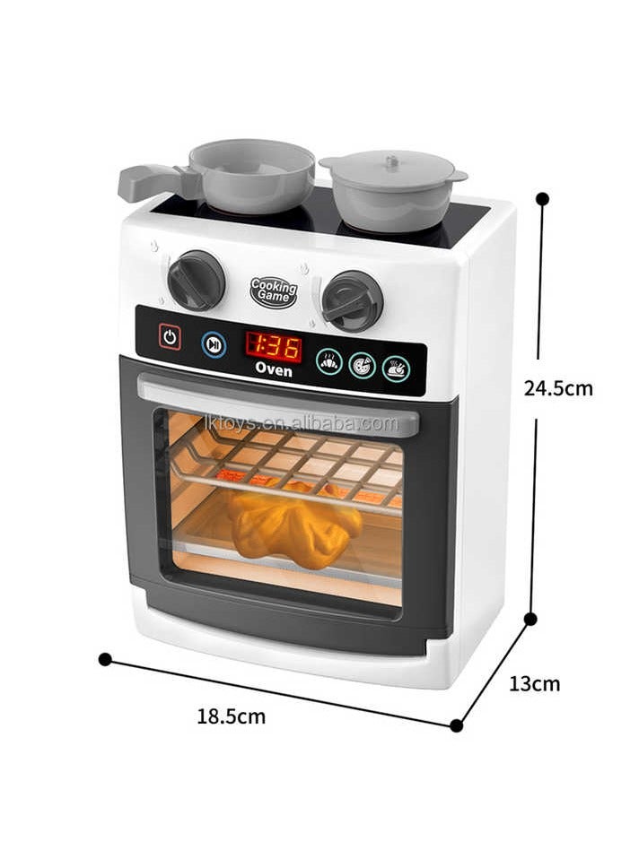 فرن لعب للأطفال مع إكسسوارات – مجموعة مطبخ تفاعلية بأضواء وأصوات - Image 4