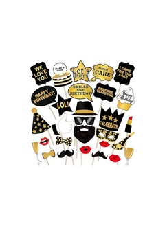 Party Propz Party Propz 29 Pcs Pre-Attached Happy Birthday Photo Booth Props For birthday party decoration or birthday decoration  - Image 1
