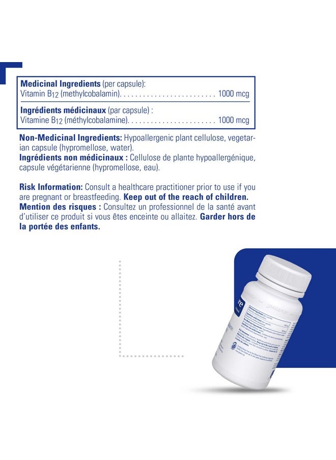 Pure Encapsulations - Methylcobalamin 1000 Mcg ; Vitamin B12 Supplement To Support Memory And Nerves* ; 60 Capsules - Image 1