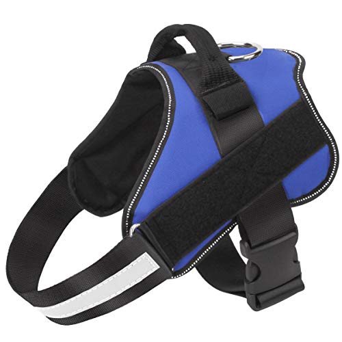 Bolux Dog Harness, No-Pull Reflective Dog Vest, Breathable Adjustable Pet Harness with Handle for Outdoor Walking - No More Pulling, Tugging or Choking (Blue, M) - Image 1