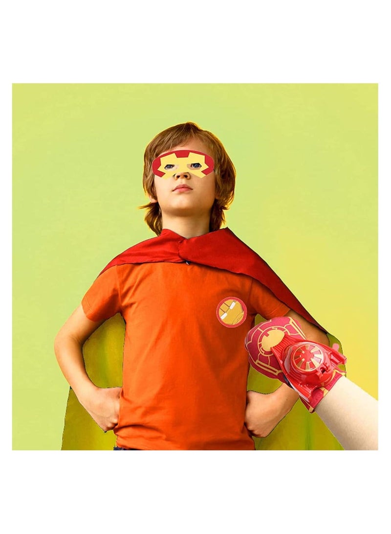 A Vengers Capes Set Cosplay Costume Launcher Wrist Toy Cartoon Mask Glove Children Fancy Dress Iron Man Props Gift for Kids Birthday Party - Image 5