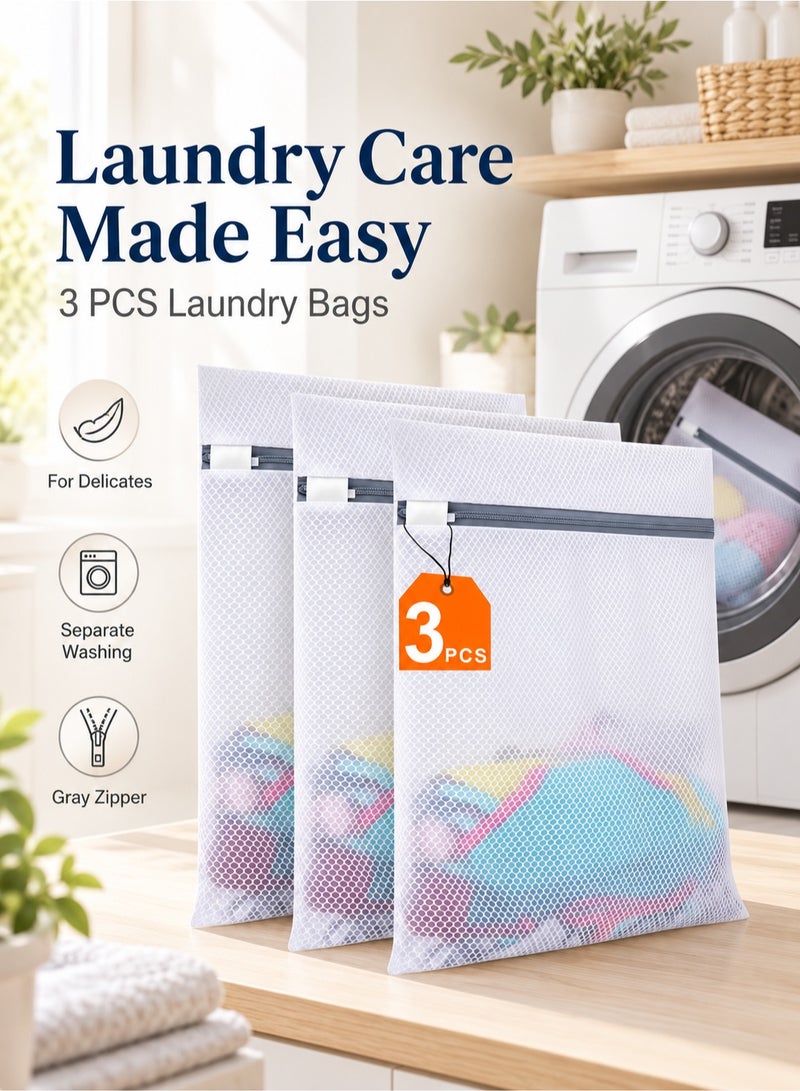 Shile 3Pcs Durable Honeycomb Mesh Laundry Bags for Delicates - Image 1