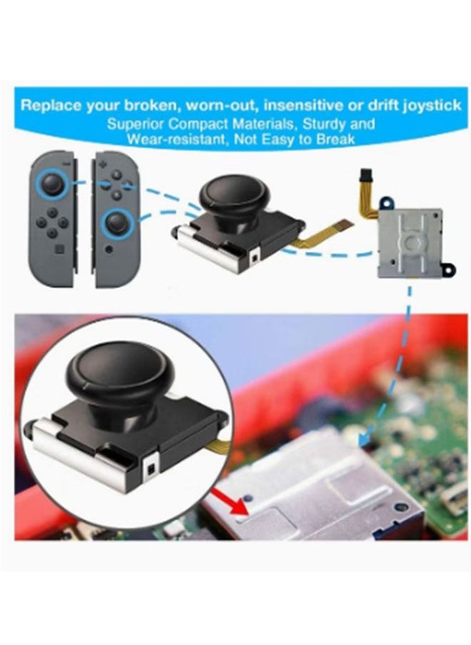 Ant - 25PCS Joystick Replacement for Nintendo Switch Joycon Set, Switch Analog Stick Parts for Nintendo Switch Joy Con Controller Thumbstic, Full Repair Tool Kit, 2 Metal Lock Buckles, 2 Jon Con Replacement - Image 1