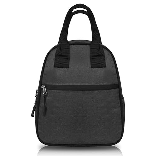 TRIP ON GO Insulated Lunch Bags for Office Men Kids and Girls Tote Women School Picnic College, Meal Holder Tiffin Bag with Bottle Compartment for Lunch Boxes, Khadi (Black) - Image 1