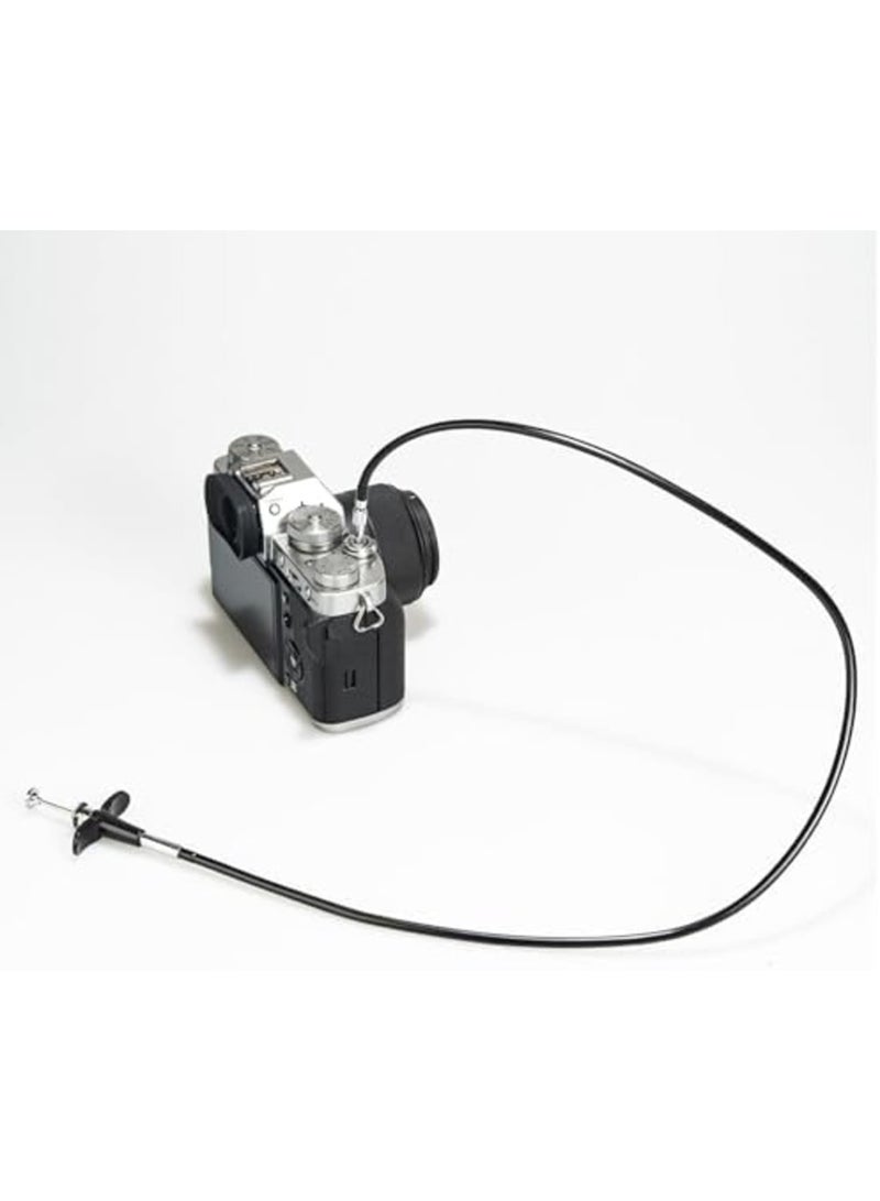 SYOSI Professional Mechanical Shutter Release Cable - Threaded Bulb-Lock Design for Long Exposure Photography, Universal Compatibility with DSLR & Mirrorless Cameras (Black, (2.3FT/70cm)) - Image 5