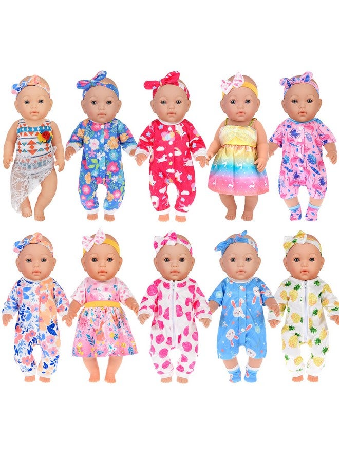 ebuddy 10 Sets Baby Doll Clothes- Fashion Outifts Fit for 14-16 inch Baby Doll, 43 cm New Born Baby Dolls, 15 inch Baby Dolls，18 Inch Doll (No Doll) - Image 1