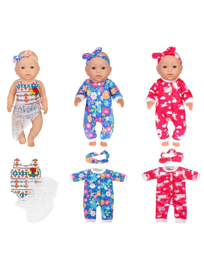 ebuddy 10 Sets Baby Doll Clothes- Fashion Outifts Fit for 14-16 inch Baby Doll, 43 cm New Born Baby Dolls, 15 inch Baby Dolls，18 Inch Doll (No Doll) - Image 4