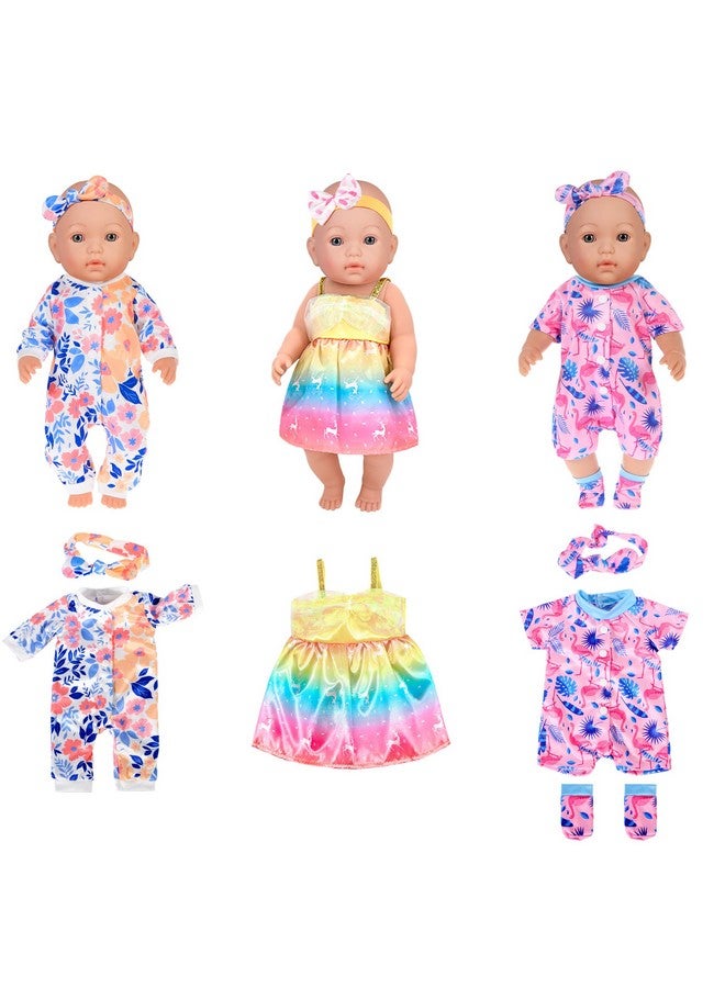 ebuddy 10 Sets Baby Doll Clothes- Fashion Outifts Fit for 14-16 inch Baby Doll, 43 cm New Born Baby Dolls, 15 inch Baby Dolls，18 Inch Doll (No Doll) - Image 5
