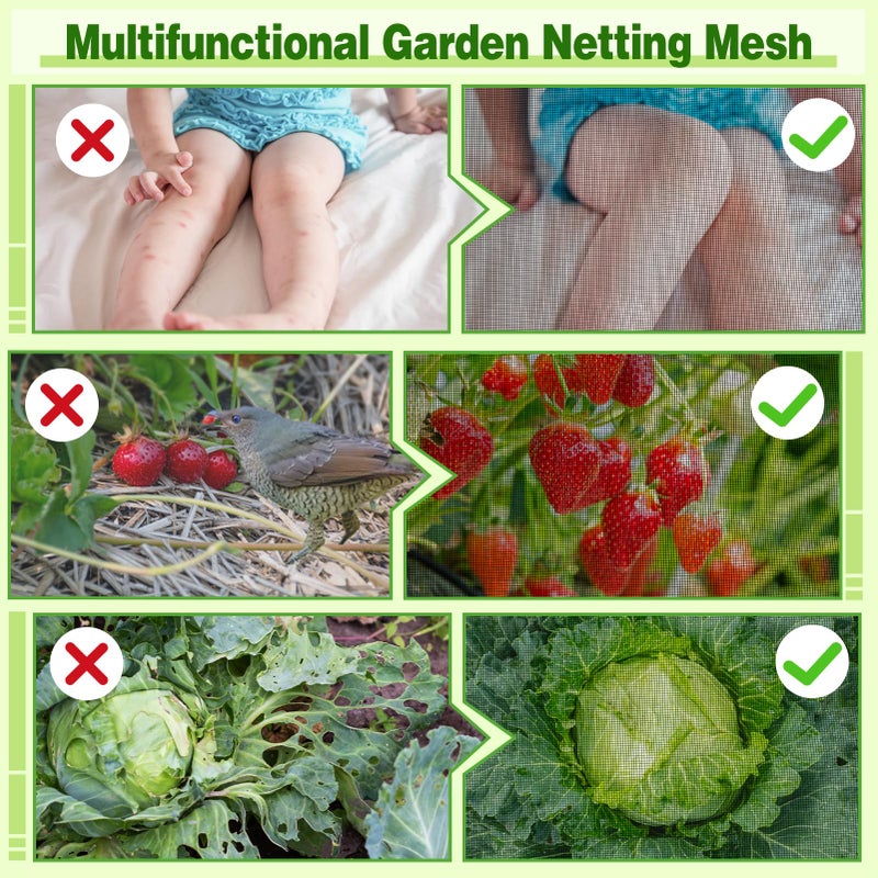 ANPHSIN Stronger Garden Mesh Netting - 10 x 33 ft PP Nanocomposite Bird Net Barrier, Mosquito Netting Screen for Outdoor Plants Vegetables Patios Balconies Terraces, Shading Rate 33% (Black) - Image 3