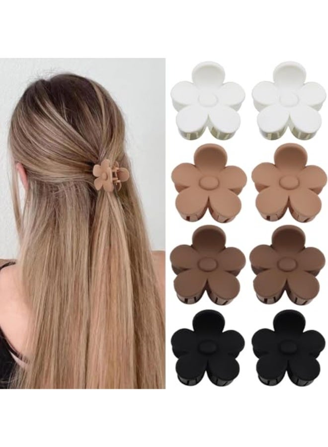 8 قطع من مشابك الشعر على شكل زهرة، مشابك شعر صغيرة على شكل زهرة، مشابك شعر لطيفة على شكل زهرة للبنات، مشابك شعر على شكل زهرة، مشابك شعر غير لامعة غير قابلة للانزلاق، مشابك شعر صغيرة على شكل زهرة للنساء للشعر الرقيق - Image 1