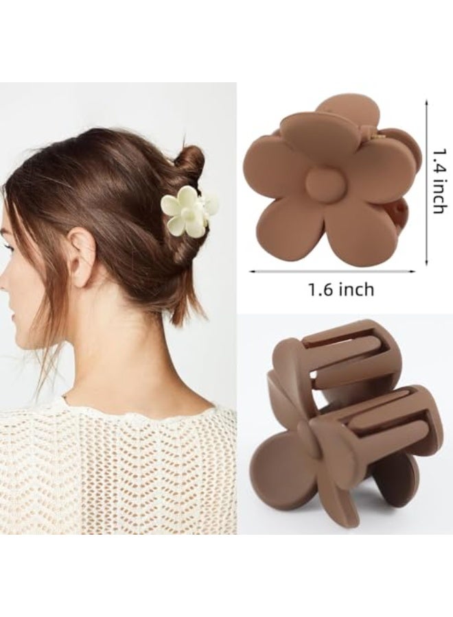 8 قطع من مشابك الشعر على شكل زهرة، مشابك شعر صغيرة على شكل زهرة، مشابك شعر لطيفة على شكل زهرة للبنات، مشابك شعر على شكل زهرة، مشابك شعر غير لامعة غير قابلة للانزلاق، مشابك شعر صغيرة على شكل زهرة للنساء للشعر الرقيق - Image 2
