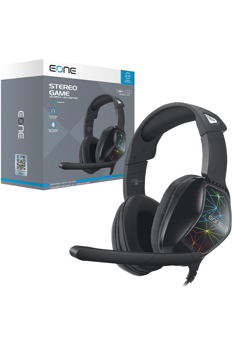 EONE Stereo Game Headset – Over-Ear Gaming Headphones with Surround Stereo Sound and Built-in Microphone – Compatible with PlayStation, Xbox, Nintendo Switch, and PC. - Image 2