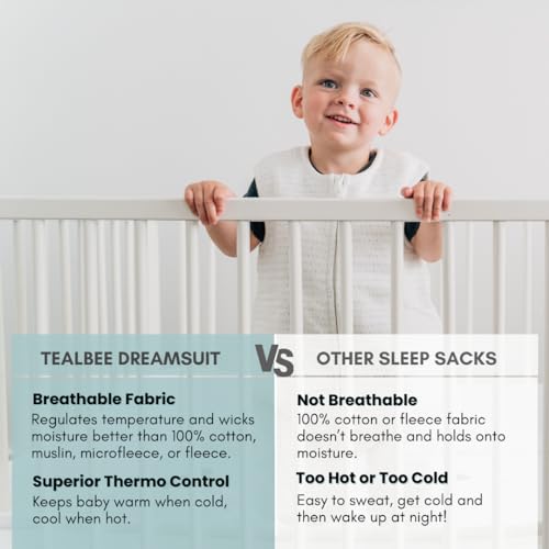 Tealbee Dreamsuit Toddler Sleep Sack with Feet – Walker Sleep Bag with Legs, Rayon made from Bamboo, Winter 1.5 TOG, 2-Way Zipper, 12m-2T - Brushed Black - Image 3