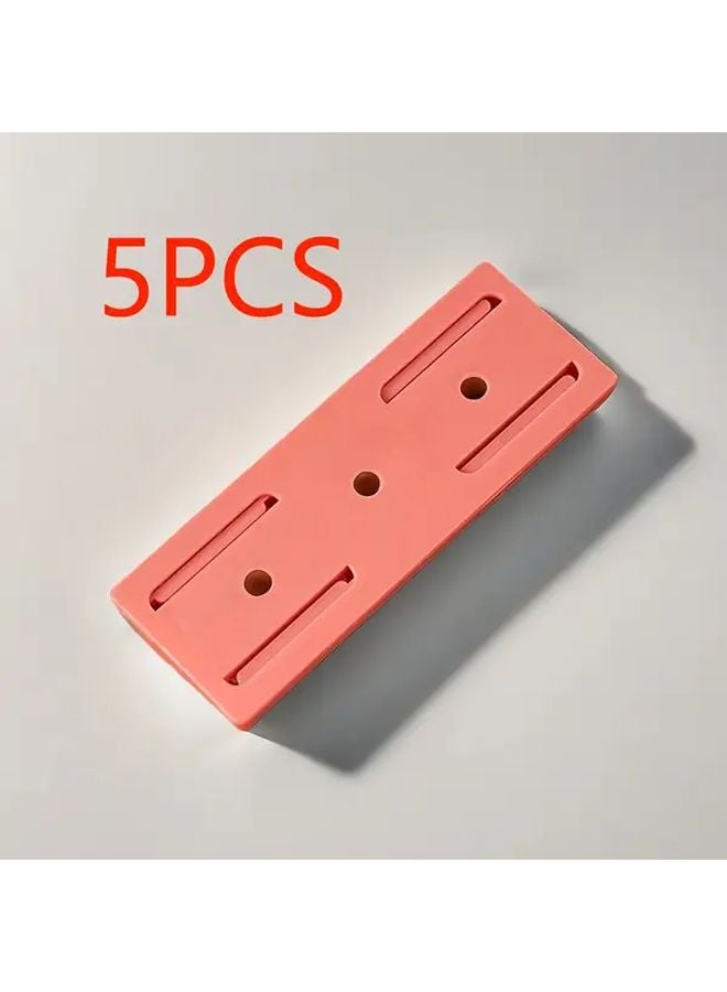 5pcs Orange Self Adhesive Socket Holder No Drill Wall Mounted Power Strip Organizer - Image 1