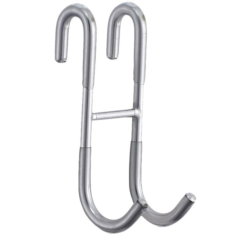 Stainless Steel Shower Door Hook Twin Curved Over Glass Towel Hanger Rack - Image 2