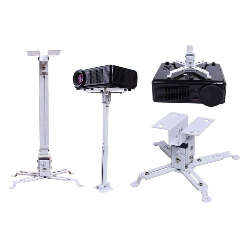 Vilro Universal Certified 1 to 2 feet/12 to 24-inch Adjustable Projector Ceiling and Wall Mount Kit Bracket Stand with Tilt Option (Weight Capacity of 15kgs 2 ft, White) - Image 2