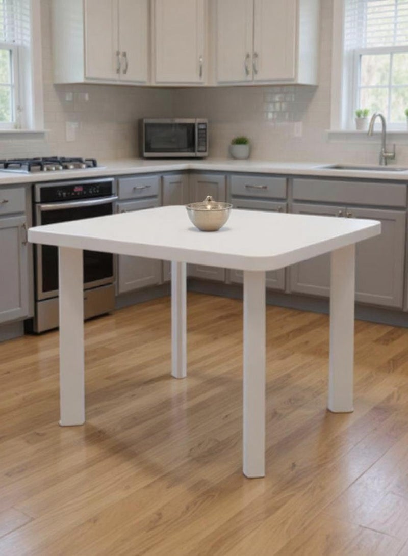 Concept home Plastic Kitchen Table Sleek and Functional size 80 cm Light Beige/White - Image 2