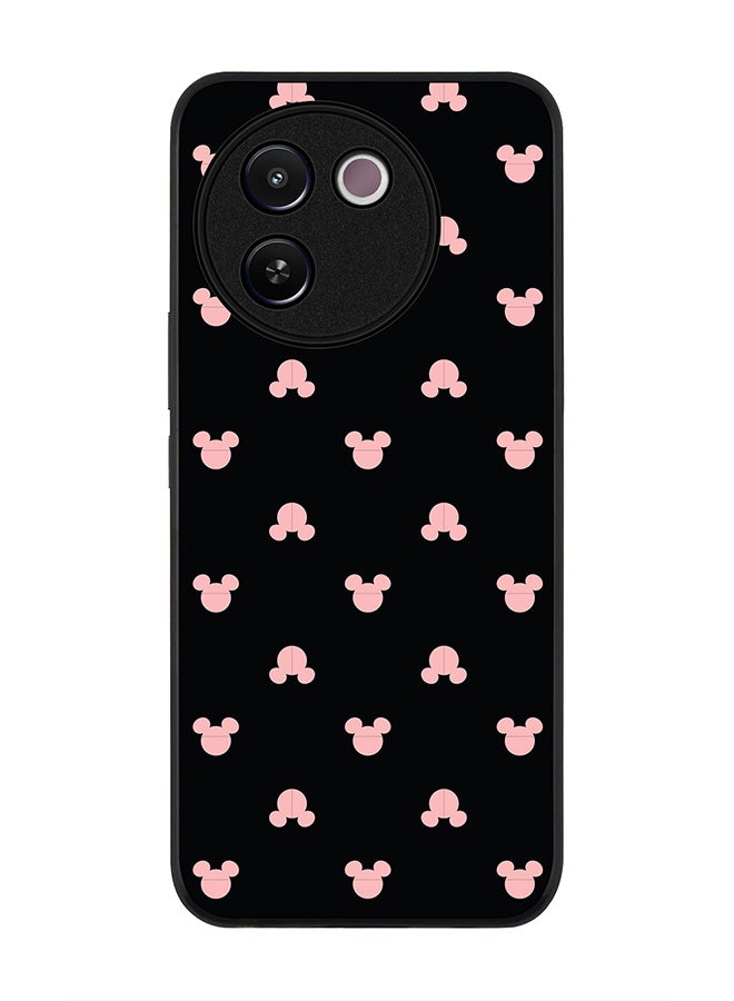 Stylizedd Rugged Black edge case for Vivo V30e, Slim fit Soft Case Flexible Rubber Edges Anti Drop TPU Gel Thin Cover -  Mickey Print - Image 1